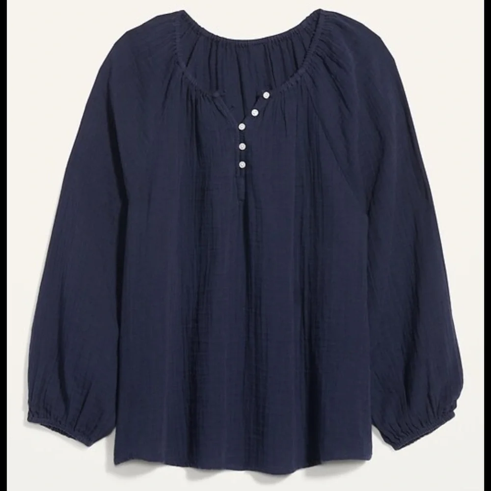 NWT Old Navy Shirred Double-Weave Blouse - Picture 6 of 6